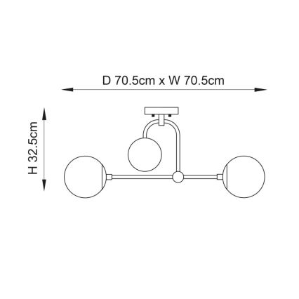Endon 90843 - Lampada a soffitto ONTARIO a montaggio superficiale 4xE14/7W/230V in ottone