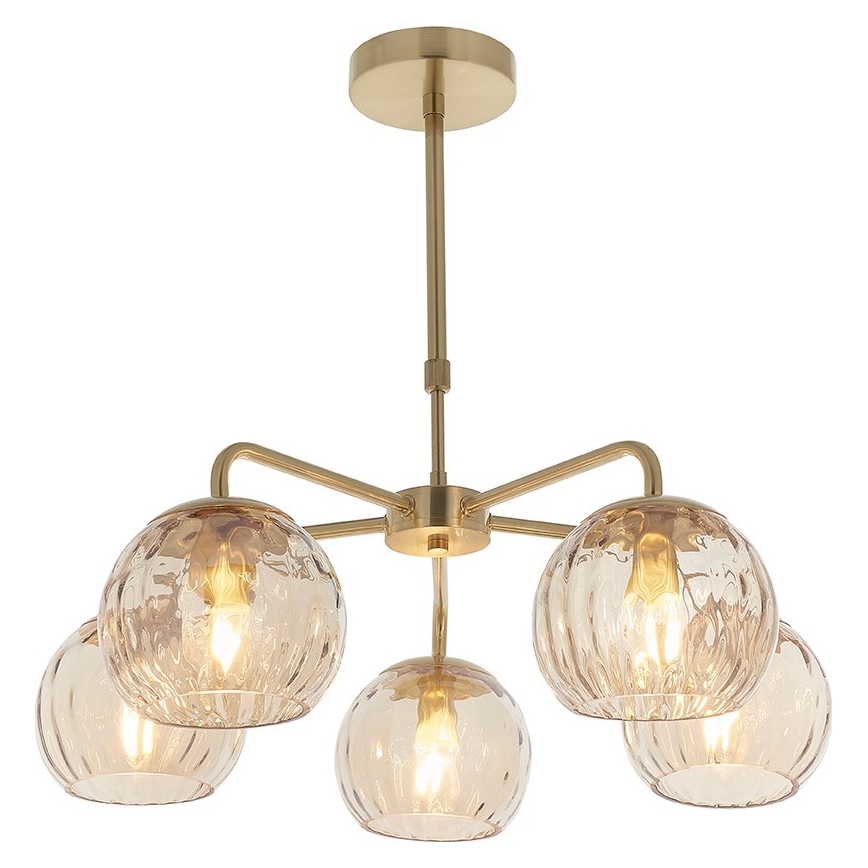 Endon 91969 - Lustre sur tige DIMPLE 5xE14/25W/230V doré