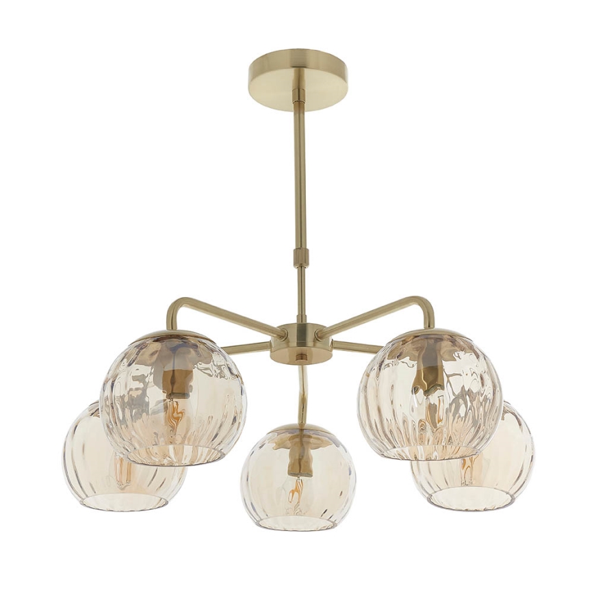 Endon 91969 - Lustre sur tige DIMPLE 5xE14/25W/230V doré