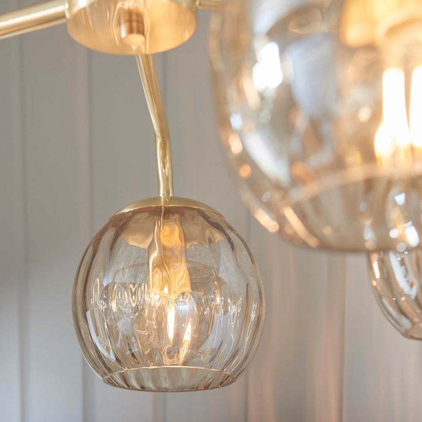 Endon 91969 - Lustre sur tige DIMPLE 5xE14/25W/230V doré