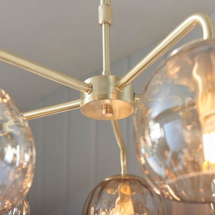 Endon 91969 - Pendelleuchte an Stange DIMPLE 5xE14/25W/230V goldfarben