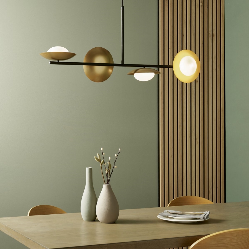 Endon 92036 - Suspension sur câble RUFFLE 4xG9/3W/230V laiton/noir