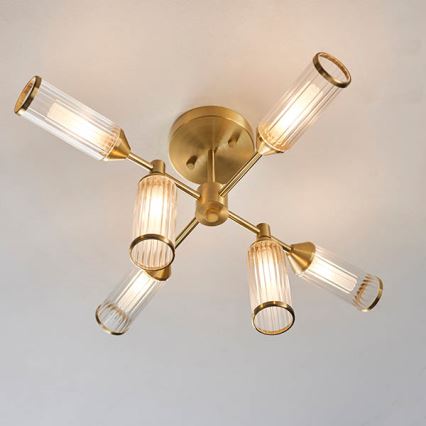 Endon 92213 - Lampadario a stelo 6xG9/3W/230V ottone