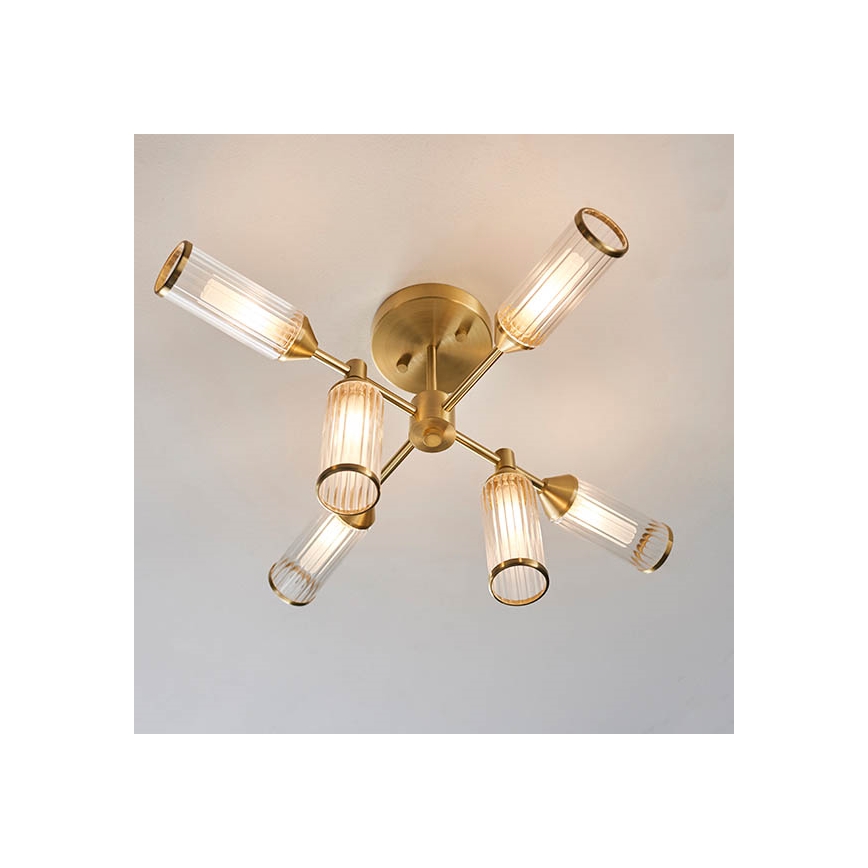 Endon 92213 - Lampadario a stelo 6xG9/3W/230V ottone