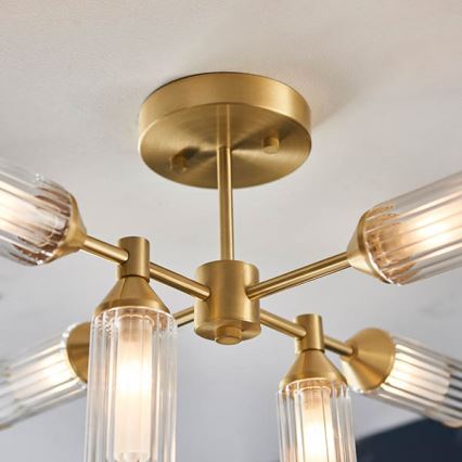 Endon 92213 - Lampadario a stelo 6xG9/3W/230V ottone
