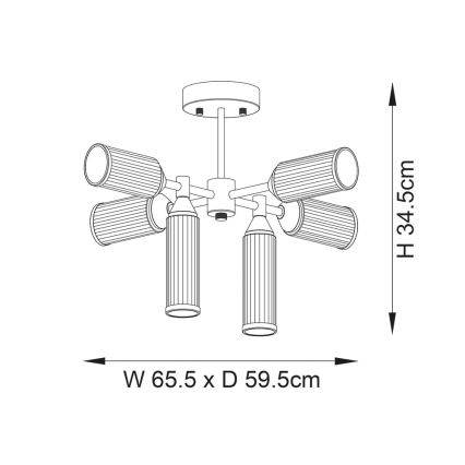 Endon 92213 - Lampadario a stelo 6xG9/3W/230V ottone