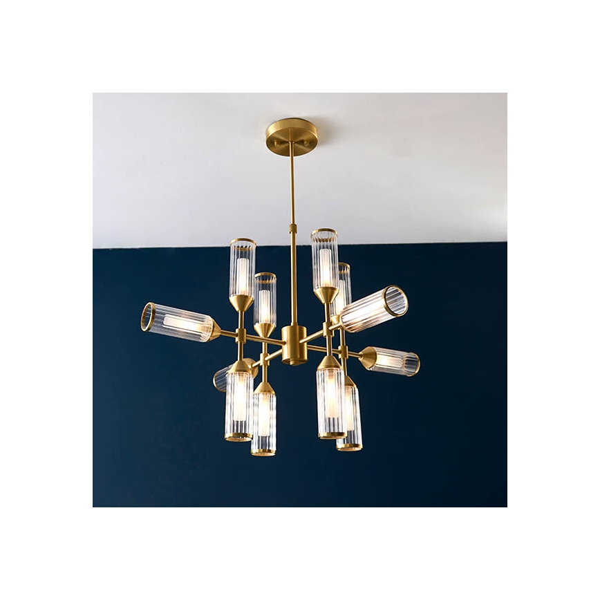 Endon 92214 - Lampadario a stelo TOUR 12xG9/3W/230V ottone