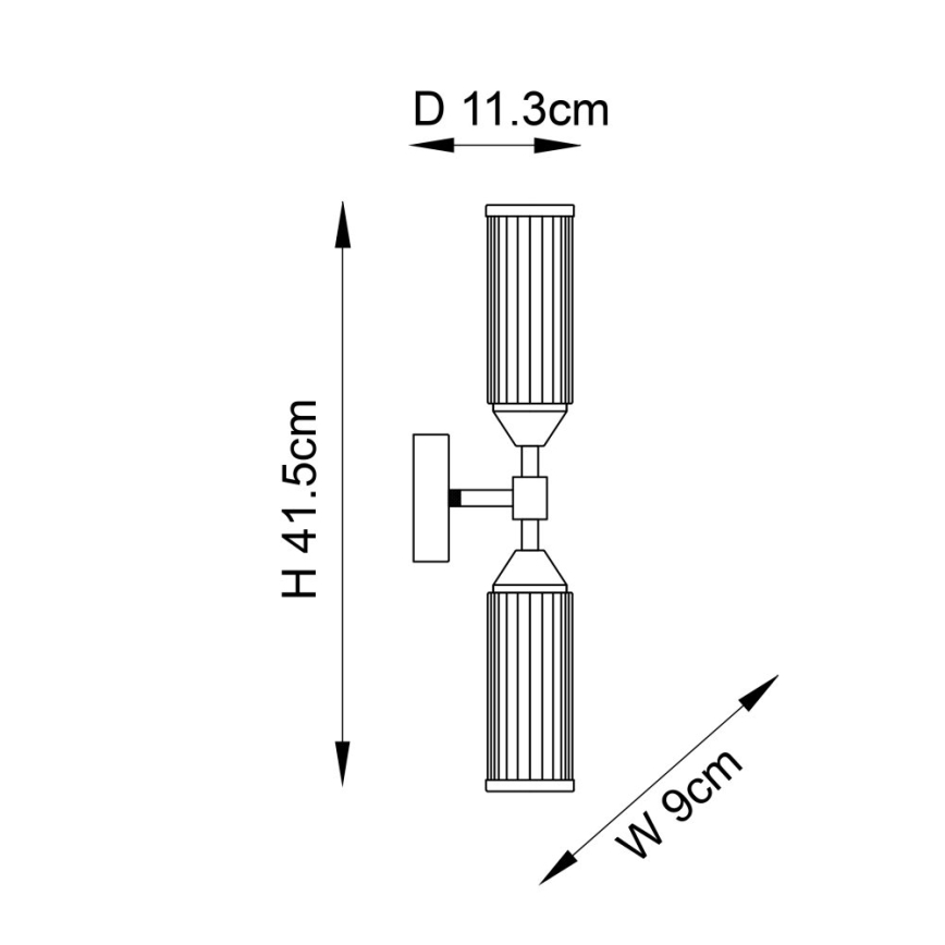 Endon 92229 - Applique murale TOUR 2x G9/3W/230V, finition laiton