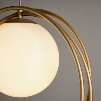 Endon 92488 - Lampadario a cavo EMILIO 1xE27/10W/230V oro/bianco