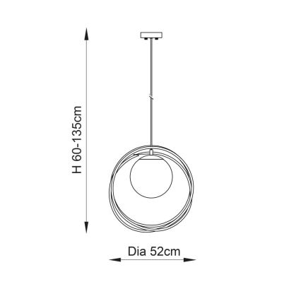 Endon 92488 - Lampadario a cavo EMILIO 1xE27/10W/230V oro/bianco