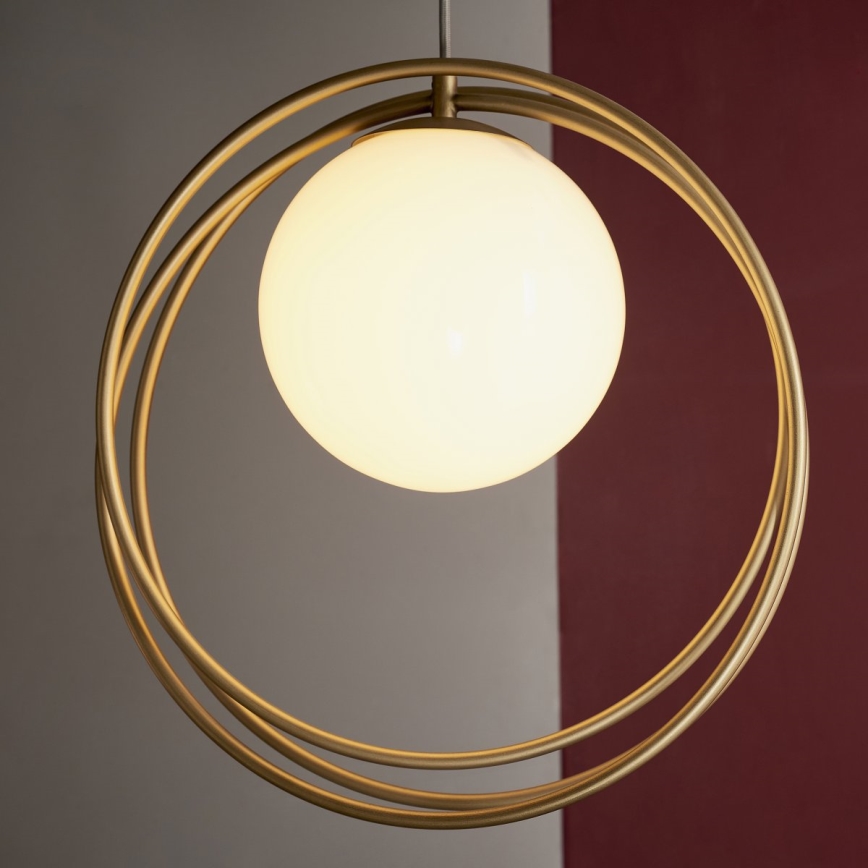 Endon 92488 - Pendelleuchte EMILIO mit Kabelabhängung 1xE27/10W/230V gold/weiß
