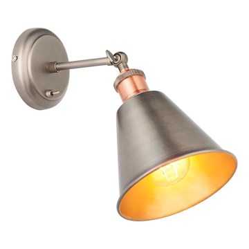 Endon 92866 - Wand-Spotleuchte HAL 1xE27/10W/230V mattchrom/kupfer