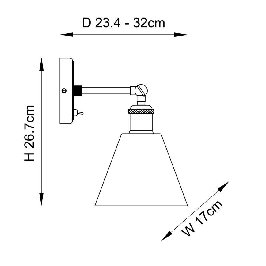 Endon 92874 - Faretto da parete HAL 1xE27/10W/230V bronzo/rame/limpido