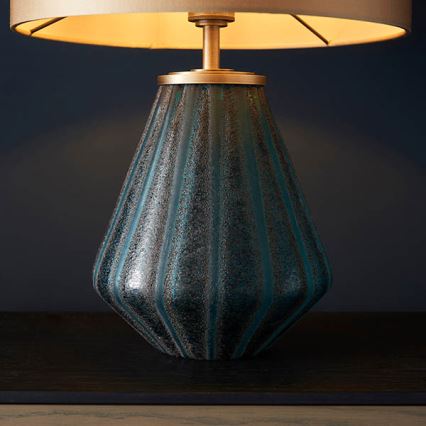 Endon 93059 - Tischlampe ALYSSIA 1xE27/10W/230V gold/blau