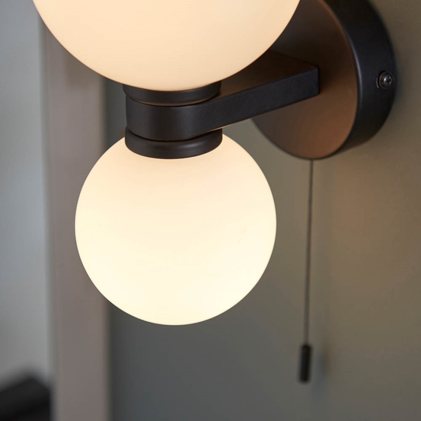Endon 93523 - Badezimmer-Wandleuchte PULSA 2xG9/3W/230V IP44 schwarz/weiß