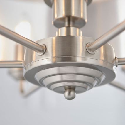 Endon 94357 - Lampadario a catena HIGHCLERE 6xE14/40W/230V Ø 55 cm beige/cromo opaco