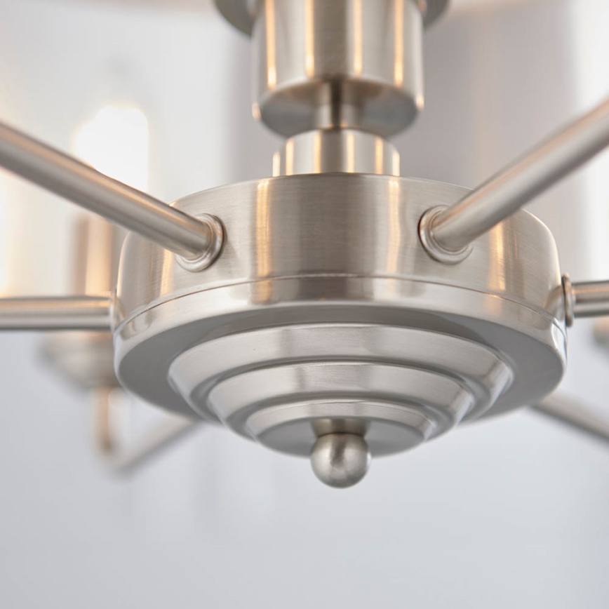 Endon 94357 - Lampadario a catena HIGHCLERE 6xE14/40W/230V Ø 55 cm beige/cromo opaco
