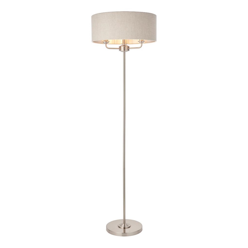 Endon 94359 - Lampadaire HIGHCLERE 3xE14/40W/230V beige/chrome brillant d. 47 cm