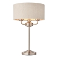 Endon 94369 - Lampada da tavolo HIGHCLERE 3xE14/18W/230V beige/cromo opaco
