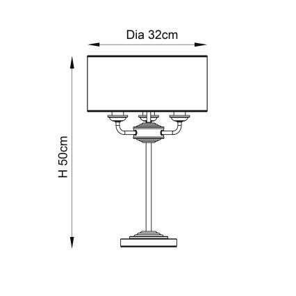 Endon 94369 - Lampada da tavolo HIGHCLERE 3xE14/18W/230V beige/cromo opaco