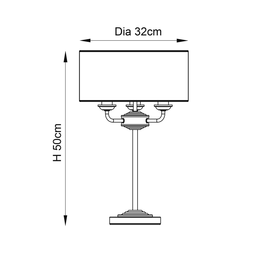 Endon 94369 - Lampe de table HIGHCLERE 3xE14/18W/230V beige/chrome mat