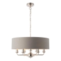 Endon 94373 - Hängeleuchte an Kette HIGHCLERE 6xE14/40W/230V grau/glänzendes Chrom d 35 cm