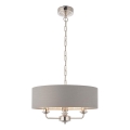 Endon 94377 - Hängeleuchte an Kette HIGHCLERE 3xE14/40W/230V grau/glänzendes Chrom d 45 cm