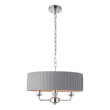 Endon 94394 - Hängeleuchte an Kette HIGHCLERE 3xE14/40W/230V dunkelgrau/glänzendes Chrom