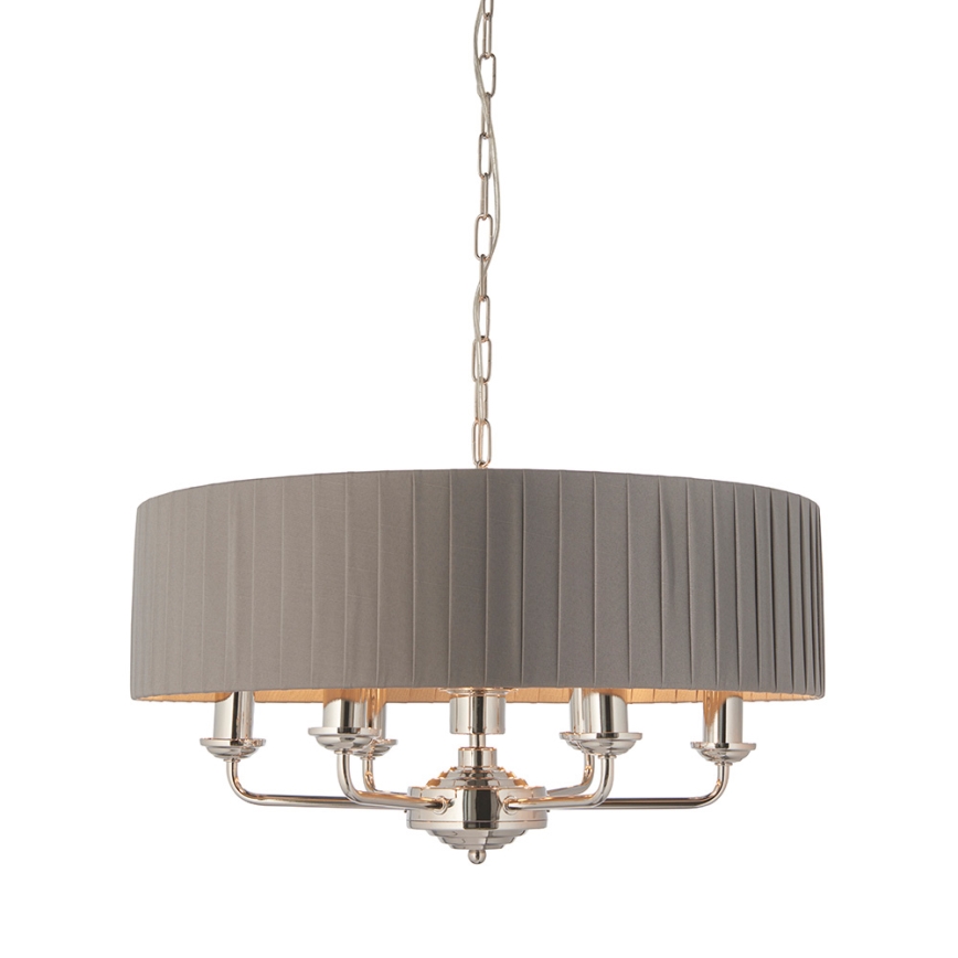 Endon 94397 - Hängeleuchte an Kette HIGHCLERE 6xE14/40W/230V grau/glänzendes Chrom