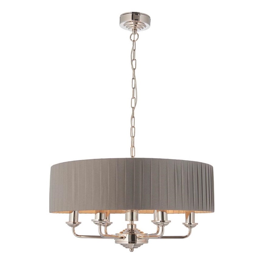 Endon 94397 - Lampadario a sospensione con catena HIGHCLERE 6xE14/40W/230V grigio/cromo lucido