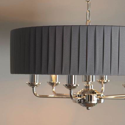 Endon 94397 - Lampadario a sospensione con catena HIGHCLERE 6xE14/40W/230V grigio/cromo lucido