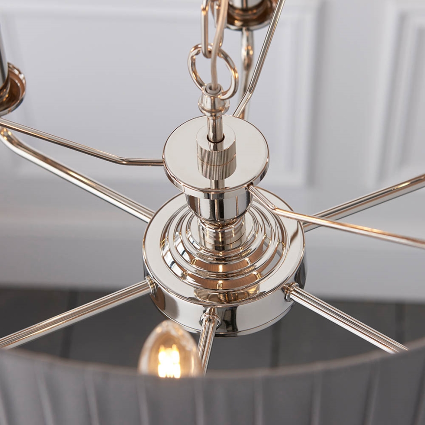 Endon 94397 - Lampadario a sospensione con catena HIGHCLERE 6xE14/40W/230V grigio/cromo lucido