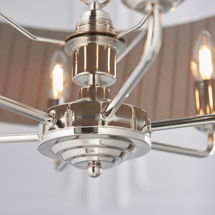Endon 94397 - Lampadario a sospensione con catena HIGHCLERE 6xE14/40W/230V grigio/cromo lucido