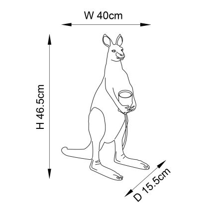 Endon 95075 - Tischlampe KANGAROO 1xE27/10W/230V goldfarben