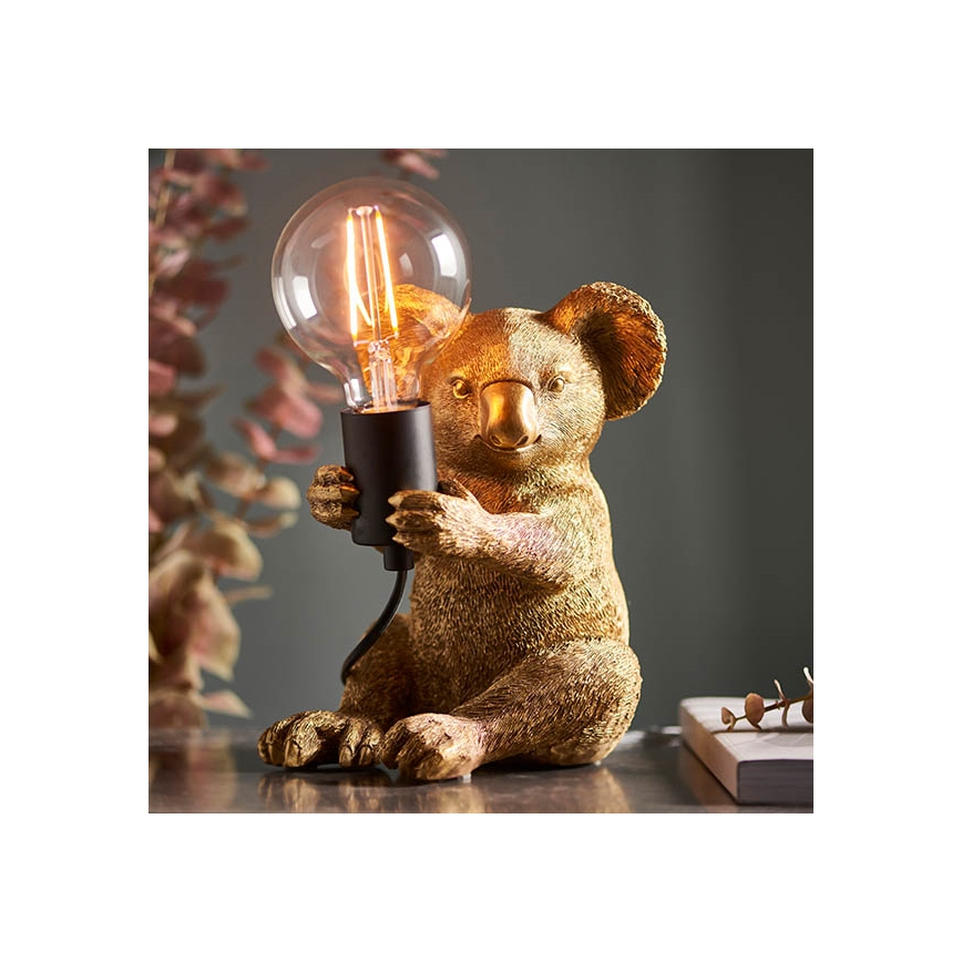 Endon 95082 - Lampada da tavolo KOALA 1xE27/10W/230V dorata