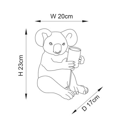 Endon 95082 - Lampada da tavolo KOALA 1xE27/10W/230V dorata