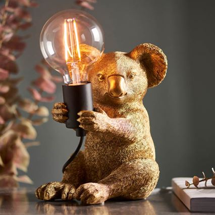 Endon 95082 - Tischlampe KOALA 1xE27/10W/230V goldfarben