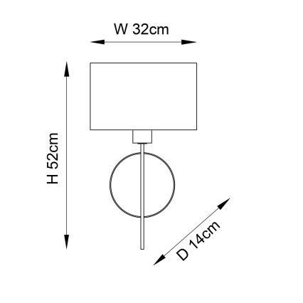 Endon 95210 - Wandleuchte 1xE27/10W/230V grau/messing