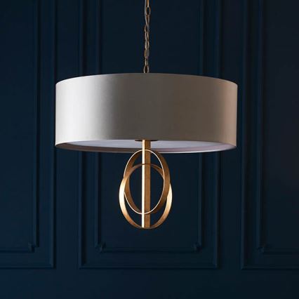 Endon 95211 - Lustre sur chaîne 5xE27/10W/230V, diam. 70 cm, gris/laiton