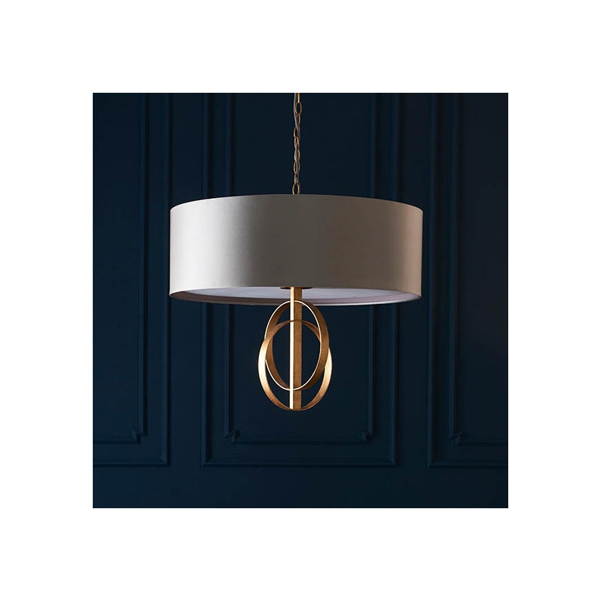 Endon 95211 - Lustre sur chaîne 5xE27/10W/230V, diam. 70 cm, gris/laiton
