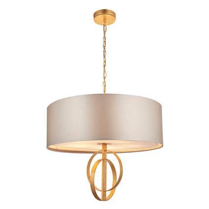 Endon 95211 - Lustre sur chaîne 5xE27/10W/230V, diam. 70 cm, gris/laiton