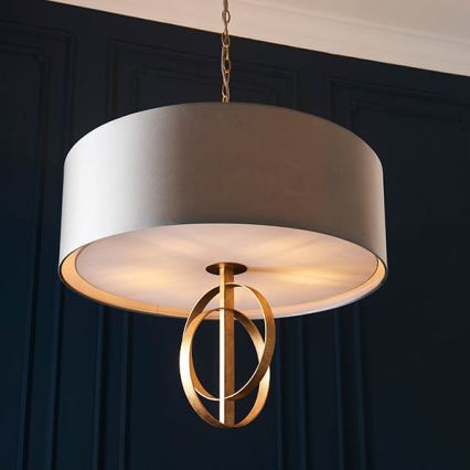 Endon 95211 - Lustre sur chaîne 5xE27/10W/230V, diam. 70 cm, gris/laiton