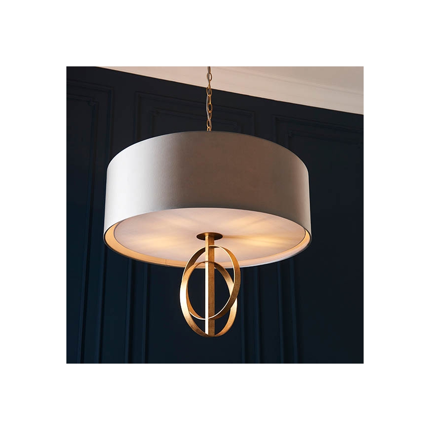 Endon 95211 - Lustre sur chaîne 5xE27/10W/230V, diam. 70 cm, gris/laiton