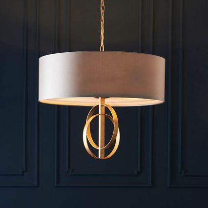 Endon 95211 - Lustre sur chaîne 5xE27/10W/230V, diam. 70 cm, gris/laiton