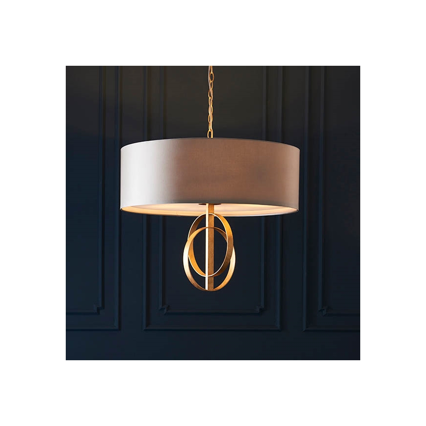 Endon 95211 - Lustre sur chaîne 5xE27/10W/230V, diam. 70 cm, gris/laiton