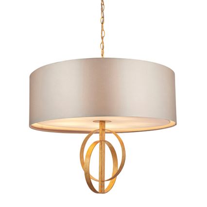 Endon 95211 - Lustre sur chaîne 5xE27/10W/230V, diam. 70 cm, gris/laiton