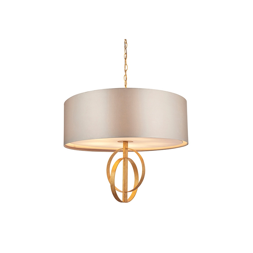 Endon 95211 - Lustre sur chaîne 5xE27/10W/230V, diam. 70 cm, gris/laiton