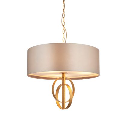 Endon 95212 - Kronleuchter an Kette 3xE27/10W/230V Ø 60 cm grau/messing
