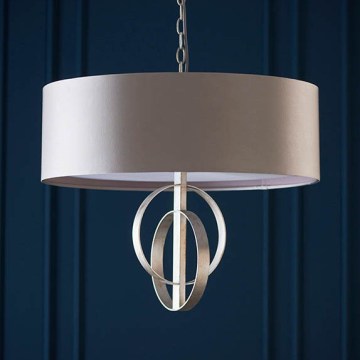 Endon 95215 - Kronleuchter an Kette, 5×E27 (je 10 W), 230 V, Ø 70 cm, grau