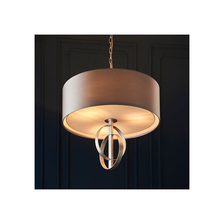 Endon 95216 - Kronleuchter an Kette 3xE27/10W/230V Ø 60 cm grau